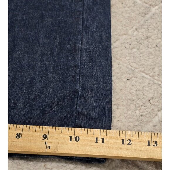 Michael Kors Womens Blue Denim Jeans Wide Leg Chain Accent Low Rise Size 8P - Picture 9 of 12